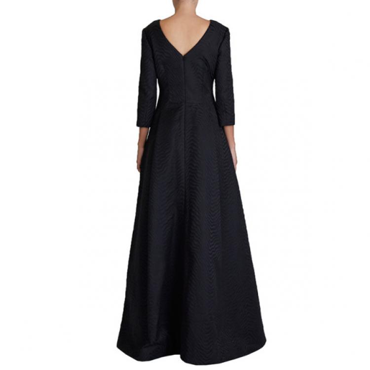 Pre Owned Jason Wu Black Silk-Jacquard Gown M