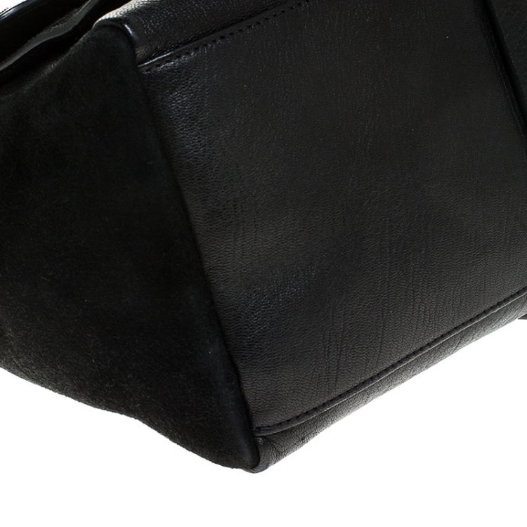 Pre Owned Jerome Dreyfuss Black Leather and Suede Edouard Top Handle Bag