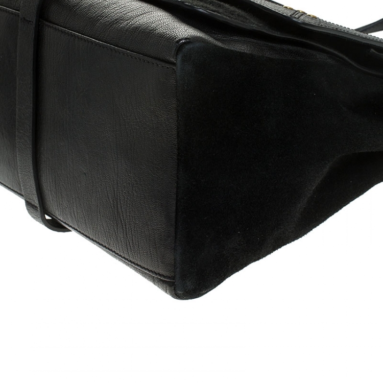 Pre Owned Jerome Dreyfuss Black Leather and Suede Edouard Top Handle Bag