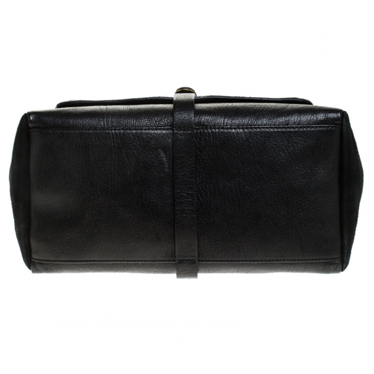 Pre Owned Jerome Dreyfuss Black Leather and Suede Edouard Top Handle Bag