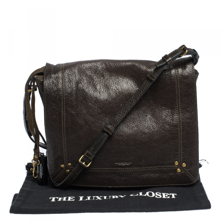 Pre Owned Jerome Dreyfuss Dark Brown Leather Igor Shoulder Bag
