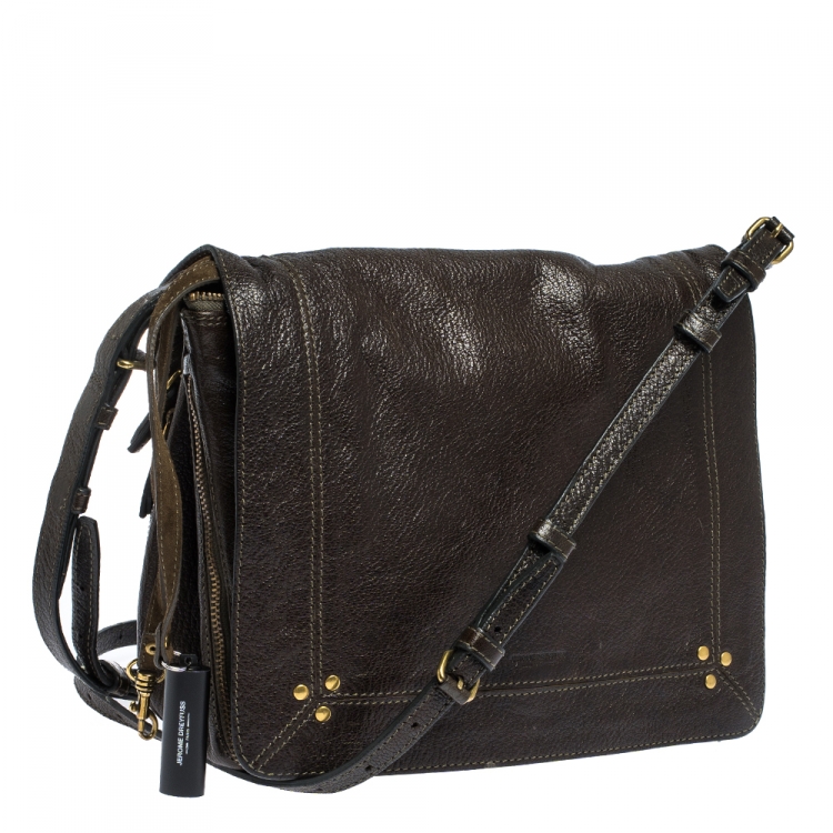Pre Owned Jerome Dreyfuss Dark Brown Leather Igor Shoulder Bag