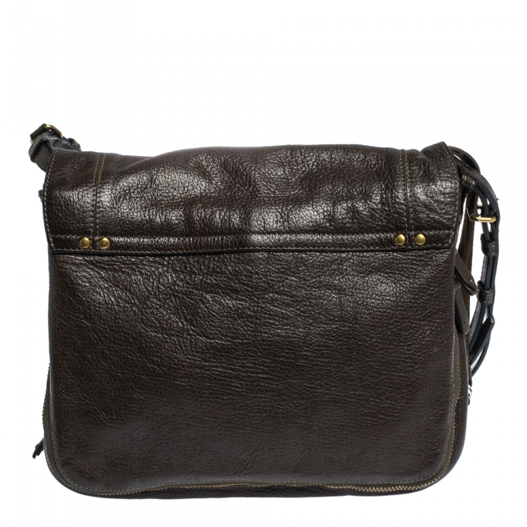 dark brown shoulder bolsa