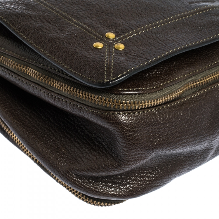 Pre Owned Jerome Dreyfuss Dark Brown Leather Igor Shoulder Bag