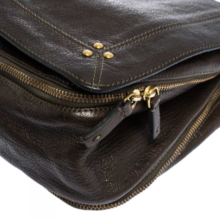 Pre Owned Jerome Dreyfuss Dark Brown Leather Igor Shoulder Bag