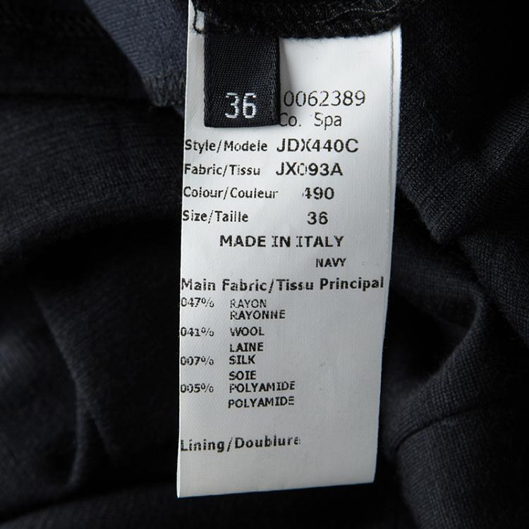 Pre Owned Jil Sander Black Slub Jersey Neck Tie Detail Oversized Dress M
