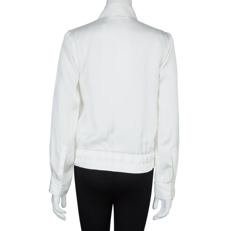 Pre Owned Jil Sander Cream Silk Jacket S