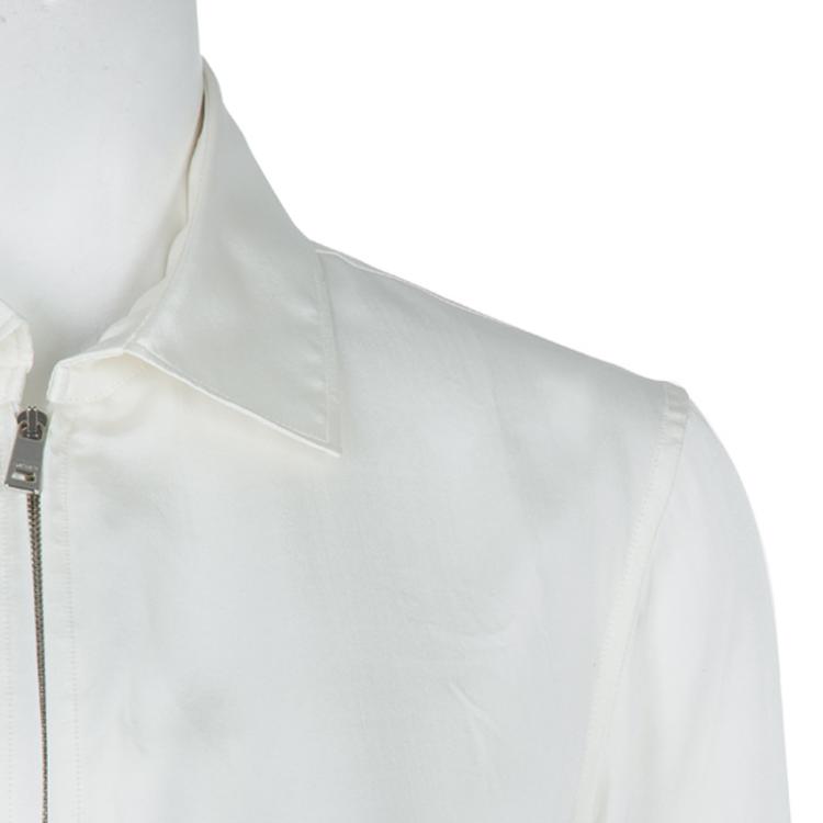 Pre Owned Jil Sander Cream Silk Jacket S