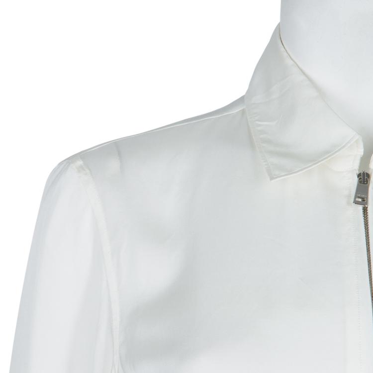 Pre Owned Jil Sander Cream Silk Jacket S