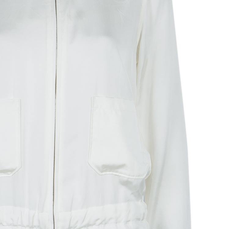 Pre Owned Jil Sander Cream Silk Jacket S