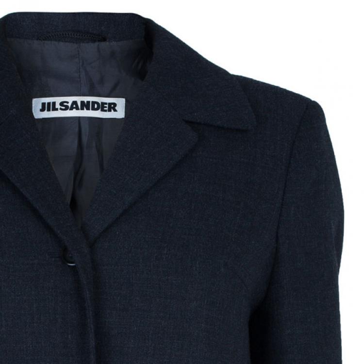 Pre Owned Jil Sander Charcoal Wool Skirt Suit S