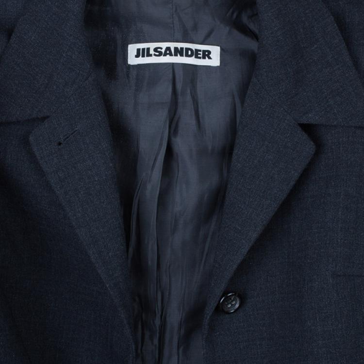 Pre Owned Jil Sander Charcoal Wool Skirt Suit S