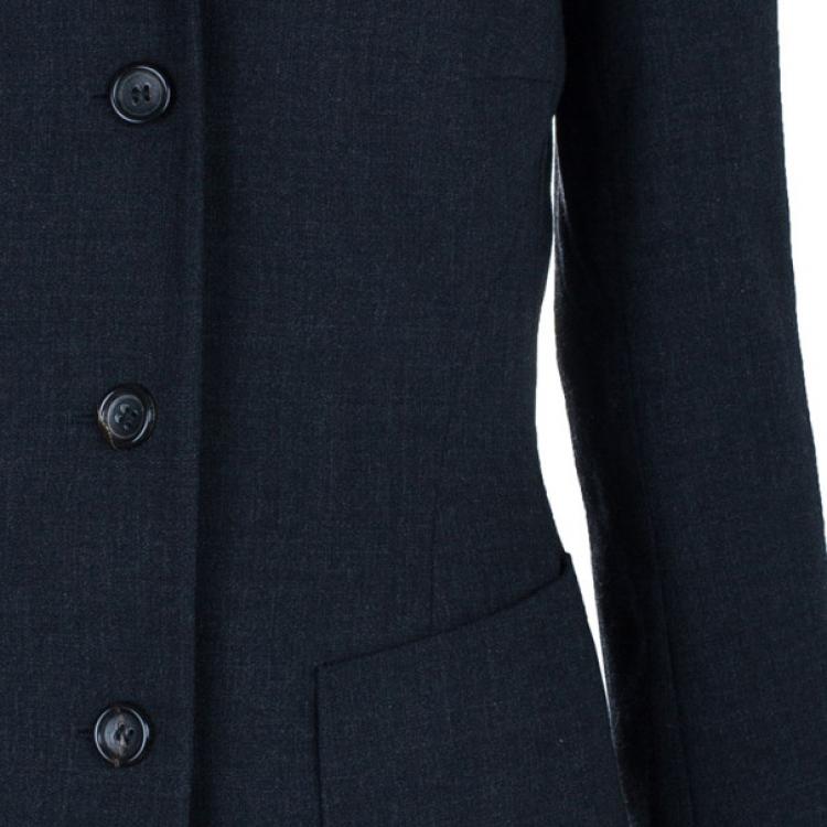 Pre Owned Jil Sander Charcoal Wool Skirt Suit S