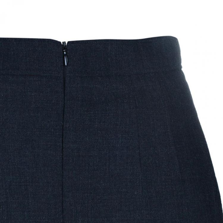 Pre Owned Jil Sander Charcoal Wool Skirt Suit S
