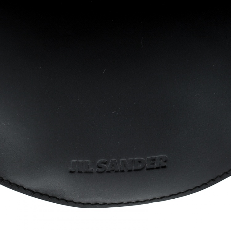 Pre Owned Jil Sander Black Leather Round Clutch