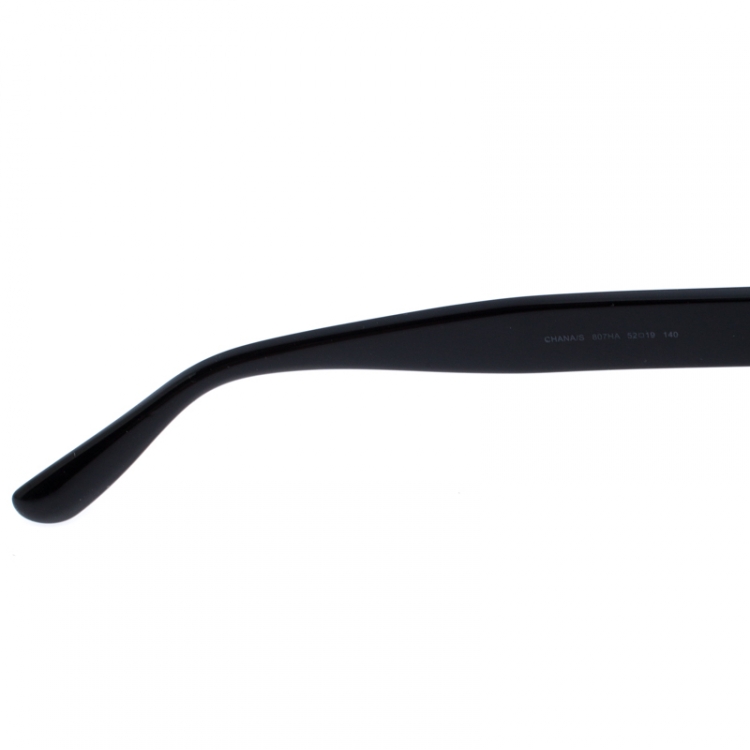 Pre Owned Jimmy Choo Black/Brown 807HA Chana Cateye Sunglasses