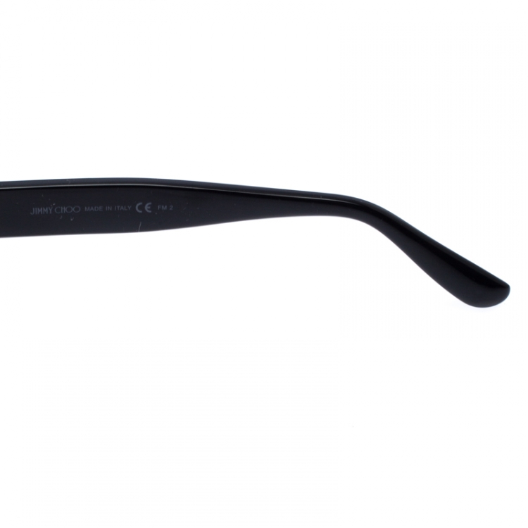 Pre Owned Jimmy Choo Black/Brown 807HA Chana Cateye Sunglasses
