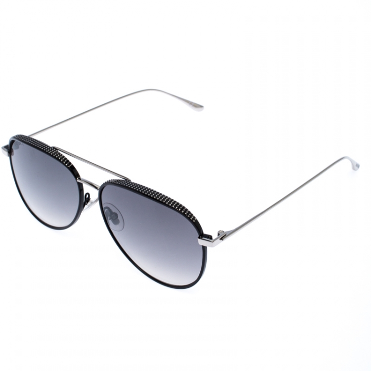 Pre Owned Jimmy Choo Black/Silver Gradient Reto Aviator Sunglasses