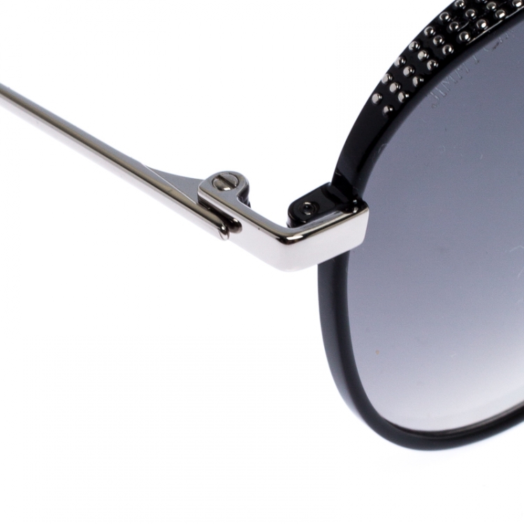 Pre Owned Jimmy Choo Black/Silver Gradient Reto Aviator Sunglasses