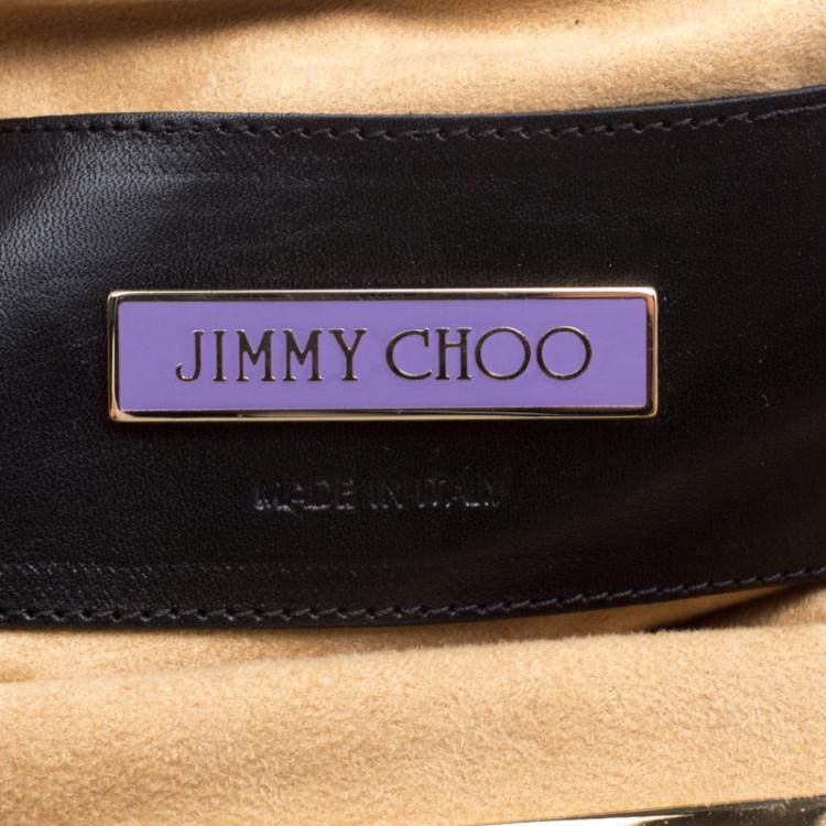 Pre Owned Jimmy Choo Leopard Print Calfhair Frame Foldover Clutch