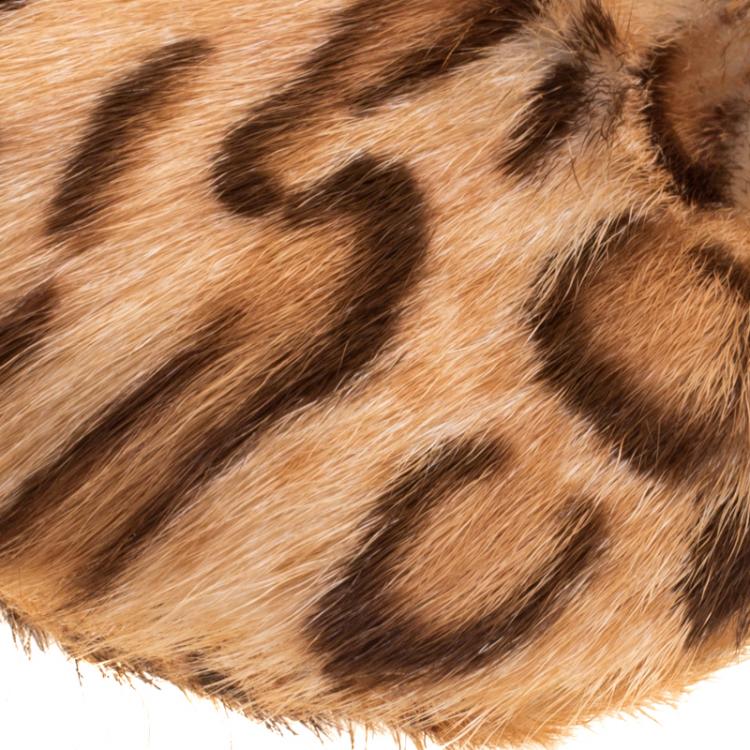 Pre Owned Jimmy Choo Leopard Print Calfhair Frame Foldover Clutch