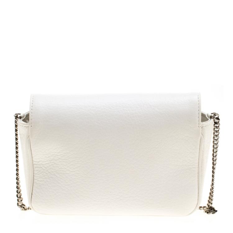 Pre Owned Jimmy Choo White Leather Ruby Crossbody Bag