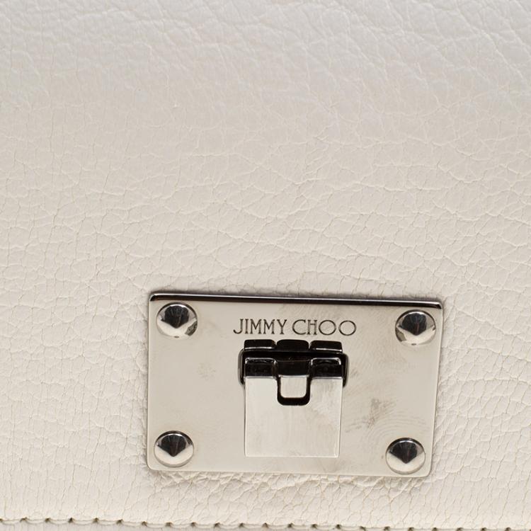 Pre Owned Jimmy Choo White Leather Ruby Crossbody Bag
