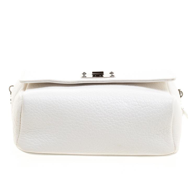 Pre Owned Jimmy Choo White Leather Ruby Crossbody Bag