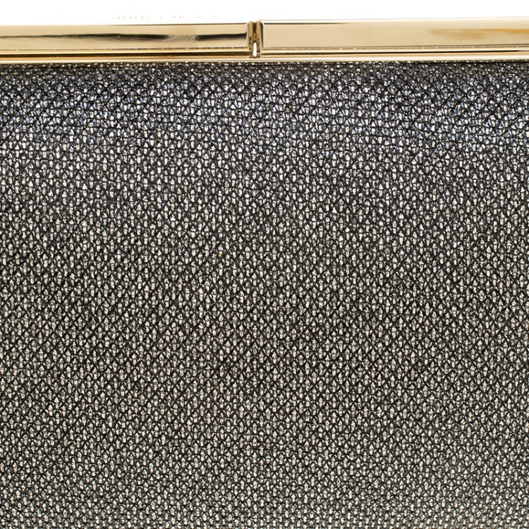 Pre Owned Jimmy Choo Silver Glitter Trinket Clutch