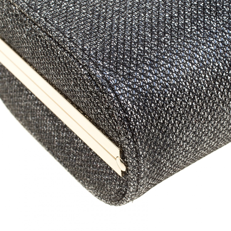 Pre Owned Jimmy Choo Silver Glitter Trinket Clutch