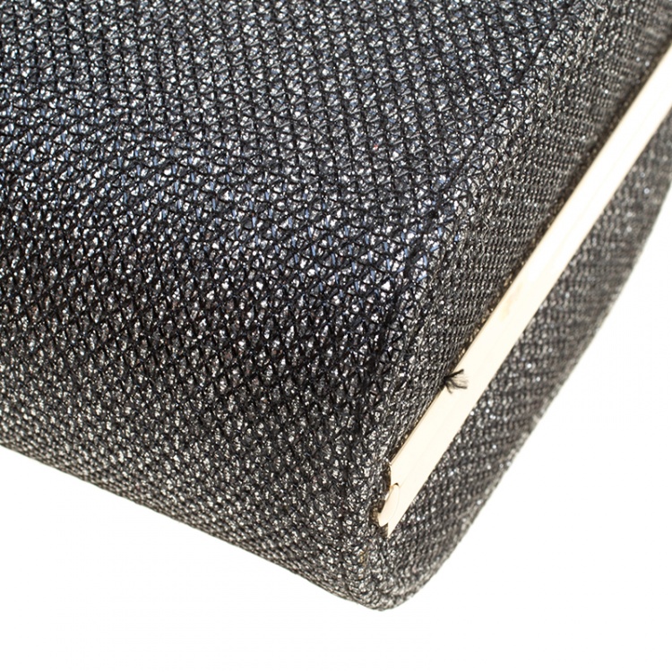 Pre Owned Jimmy Choo Silver Glitter Trinket Clutch