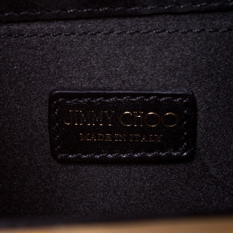 Pre Owned Jimmy Choo Gold Glitter Acrylic Candy Clutch Bag