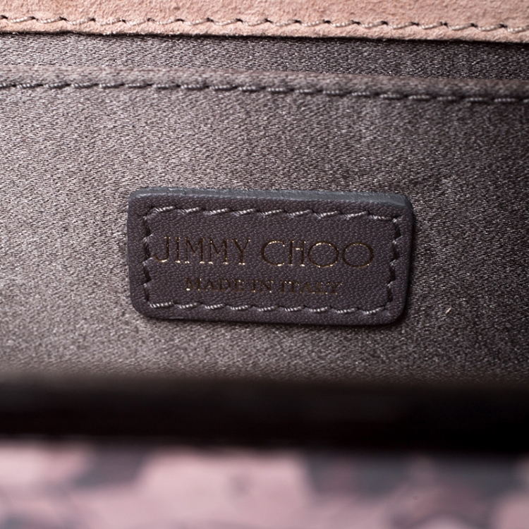 Pre Owned Jimmy Choo Old Rose Shimmering Acrylic Candy Clutch Bag