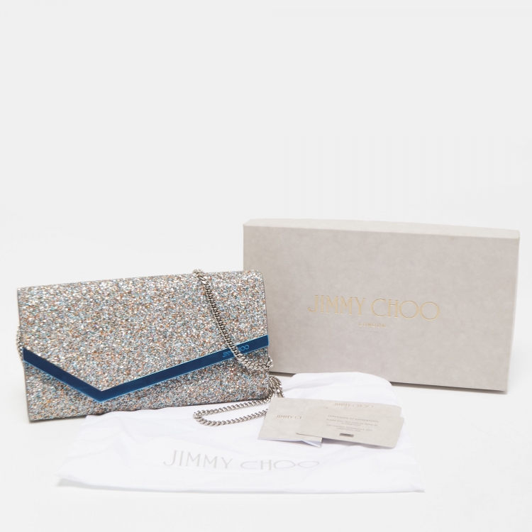 Pre Owned Jimmy Choo Multicolor Glitter Candy Chain Clutch