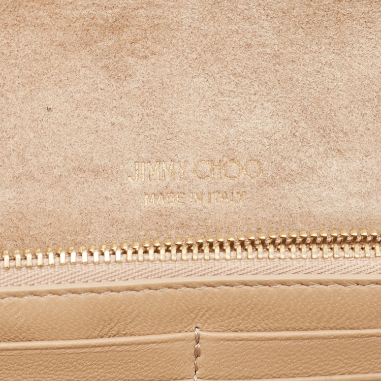 Pre Owned Jimmy Choo Gold Coarse Glitter Emmie Clutch