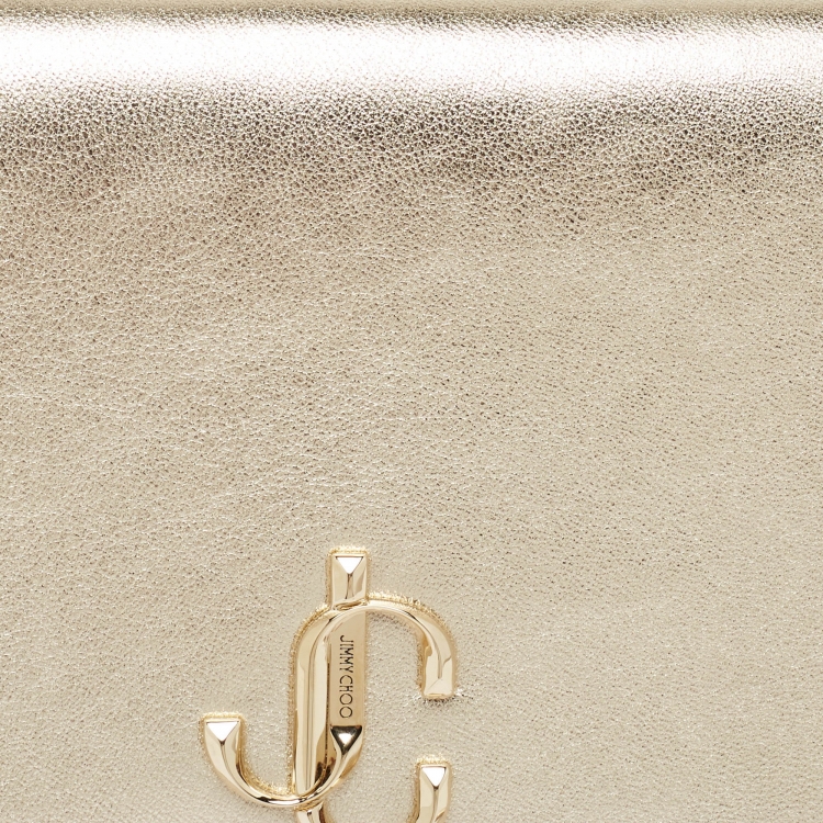 Pre Owned Jimmy Choo Gold Leather JC Envelope Pouch