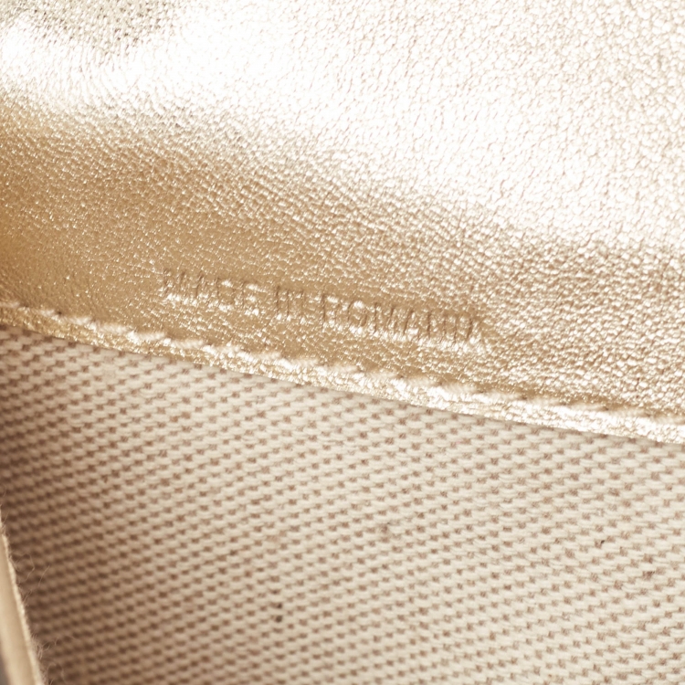 Pre Owned Jimmy Choo Gold Leather JC Envelope Pouch