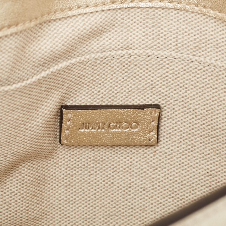 Pre Owned Jimmy Choo Gold Leather JC Envelope Pouch