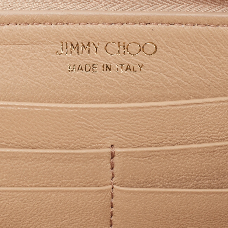 Pre Owned Jimmy Choo Gold Shimmer Leather Pippa Continental Wallet
