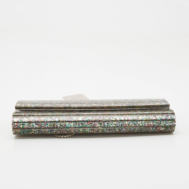 Pre Owned Jimmy Choo Multicolor Glitter Acrylic Sweetie Chain Clutch