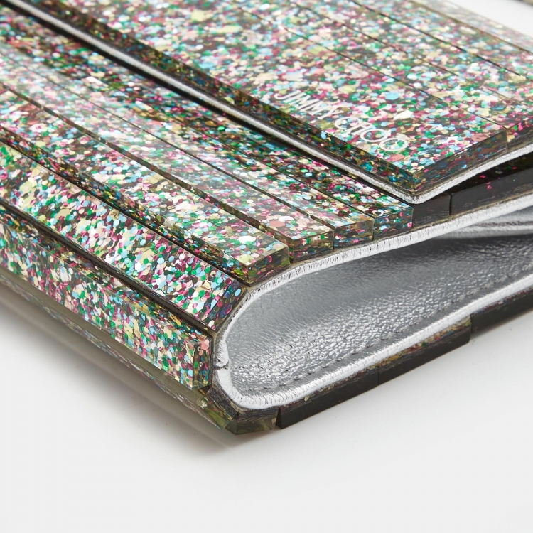 Pre Owned Jimmy Choo Multicolor Glitter Acrylic Sweetie Chain Clutch