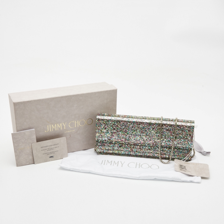 Pre Owned Jimmy Choo Multicolor Glitter Acrylic Sweetie Chain Clutch