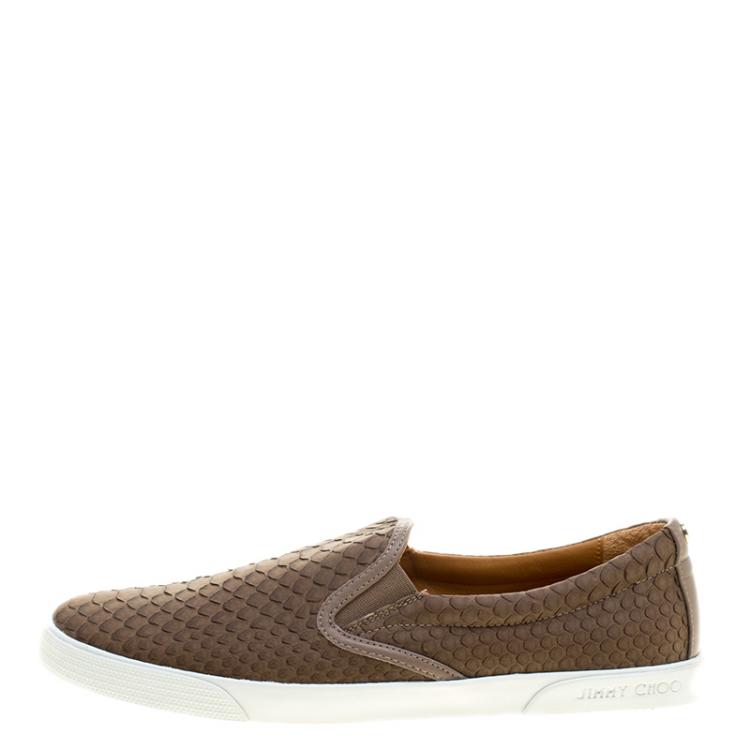 Pre Owned Jimmy Choo Beige Python Demi Loafers Size 40