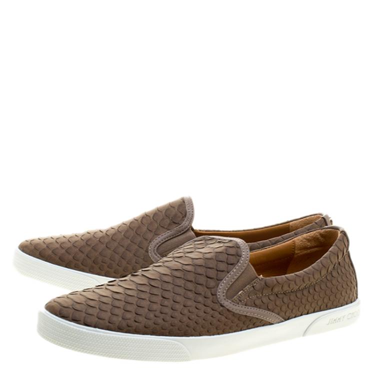 Pre Owned Jimmy Choo Beige Python Demi Loafers Size 40