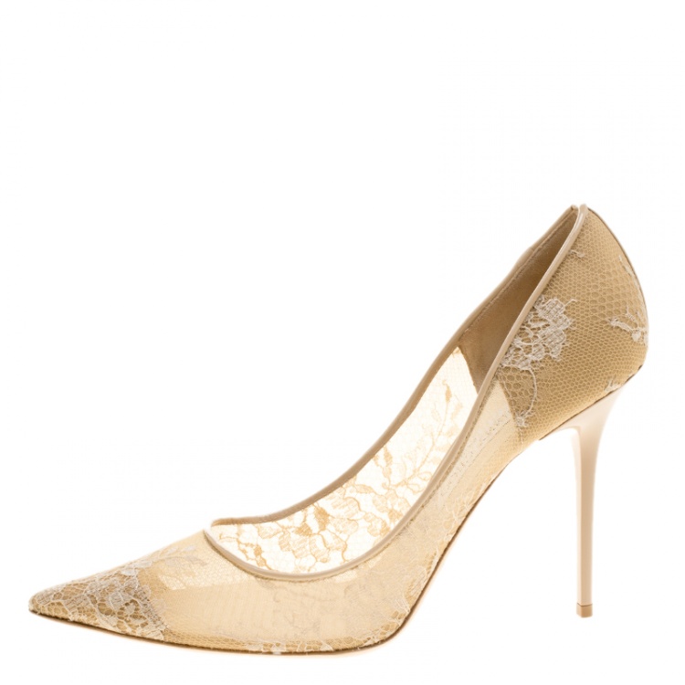 Beige clearance lace heels