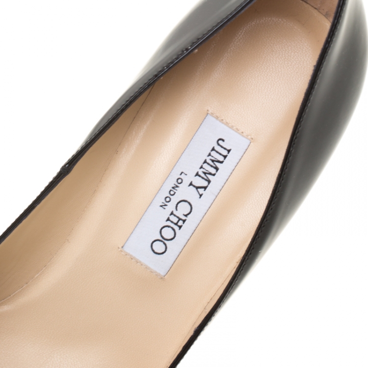 Pre Owned Jimmy Choo Black Patent Leather Abel Pointed Toe Pumps Size 42