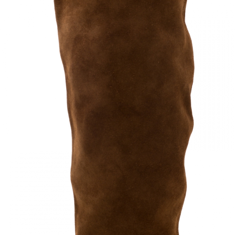 Pre Owned Jimmy Choo Brown Suede Honor Knee Length Boots Size 39
