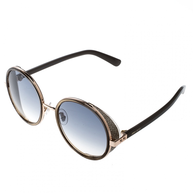 Pre Owned Jimmy Choo Gold/Blue Gradient Andie S9RU3 Round Sunglasses 