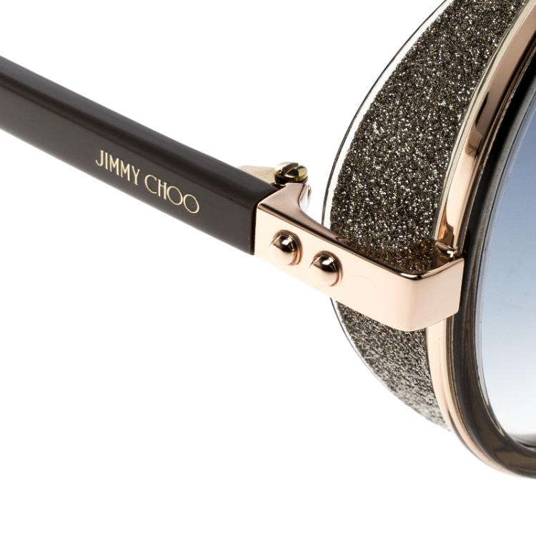 Pre Owned Jimmy Choo Gold/Blue Gradient Andie S9RU3 Round Sunglasses 
