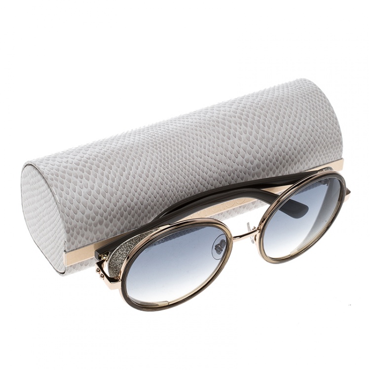 Pre Owned Jimmy Choo Gold/Blue Gradient Andie S9RU3 Round Sunglasses 